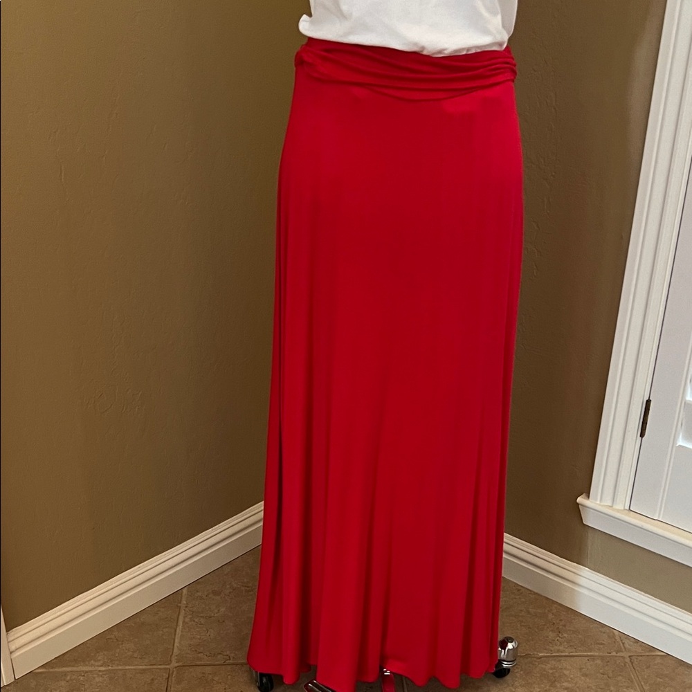 Bobeau Vibrant Red A-Line Skirt